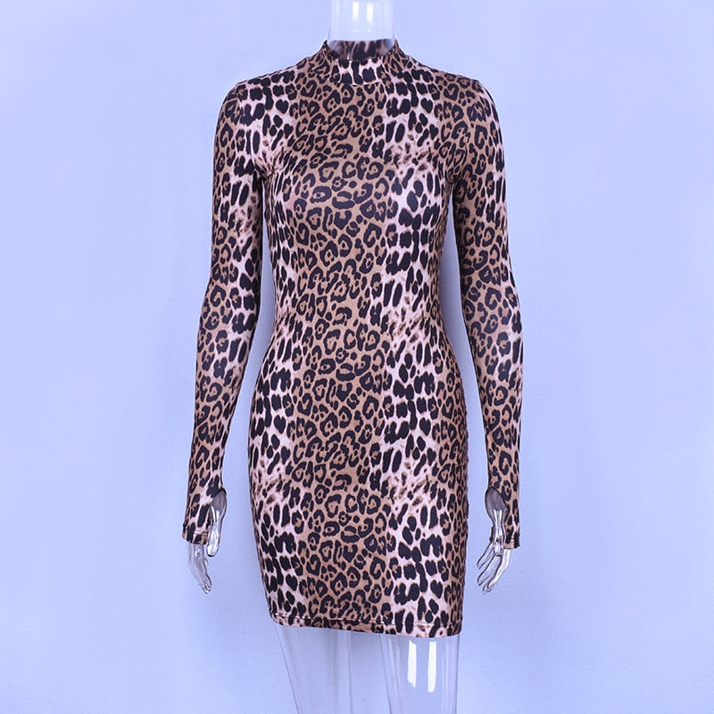 Leopard print dress with clearance gloves