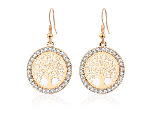 Gold Crystal Drop Earrings