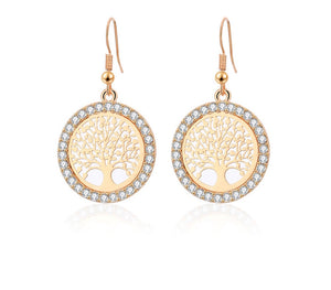 Gold Crystal Drop Earrings