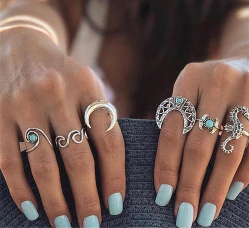 Bohemian Finger Ring Set