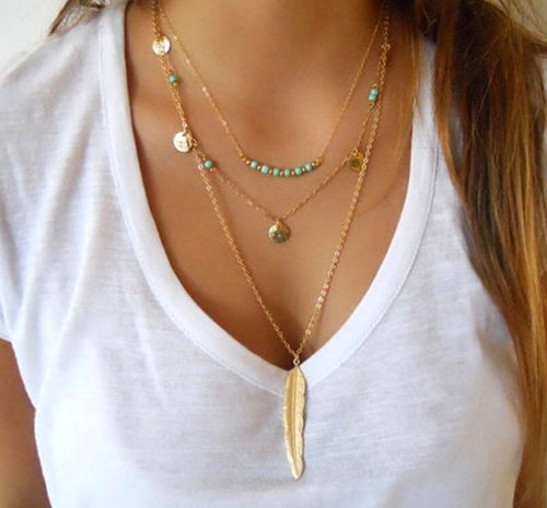 Leaf Multilayer Necklace