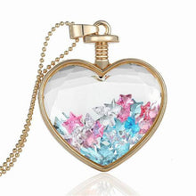 Load image into Gallery viewer, Dry Flower Heart Glass Wishing Bottle Necklace