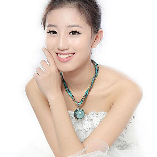 SUSENSTONE Bohemian Rhinestone Necklace