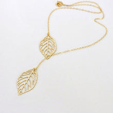 Load image into Gallery viewer, SUSENSTONE l Double Leaf  Necklace