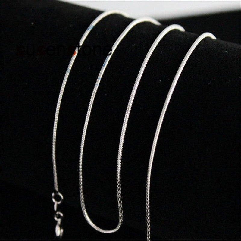 SUSENSTONE Fashion Silver Snake Chain Necklace