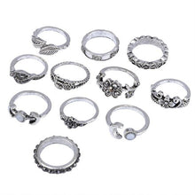 Load image into Gallery viewer, 11pcs/set Bohemian Vintage Silver Stack Rings