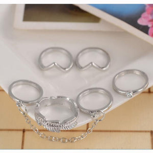 6pcs / Set Gold Urban Rings