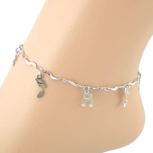 Curve Musical Symbol Anklet