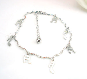 Curve Musical Symbol Anklet