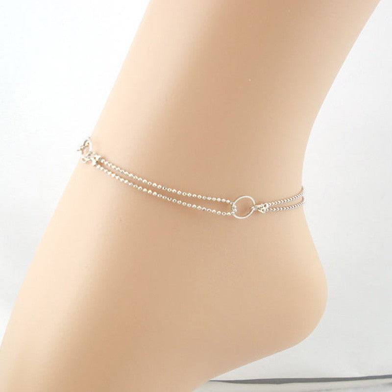 Silver Line Cross Anklet