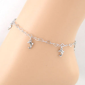 Heart-shaped Chain Dolphins Anklet