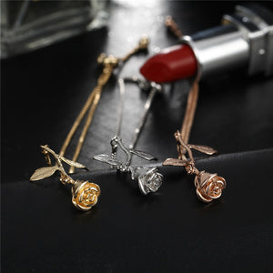 Rose Flower Charm Bracelet