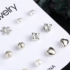 Fashion Crystal Infinite Stud Earrings Set