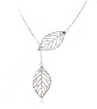 Load image into Gallery viewer, Simple Metal Double Leaf Necklace