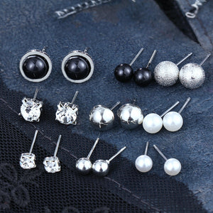 Fashion Crystal Infinite Stud Earrings Set