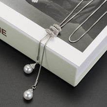 Load image into Gallery viewer, Vintage Pearl Crystal Chain Necklace