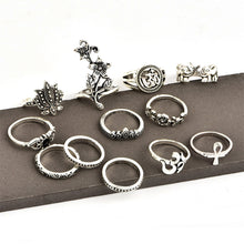 Load image into Gallery viewer, Bohemian Silver knuckle Ring Set