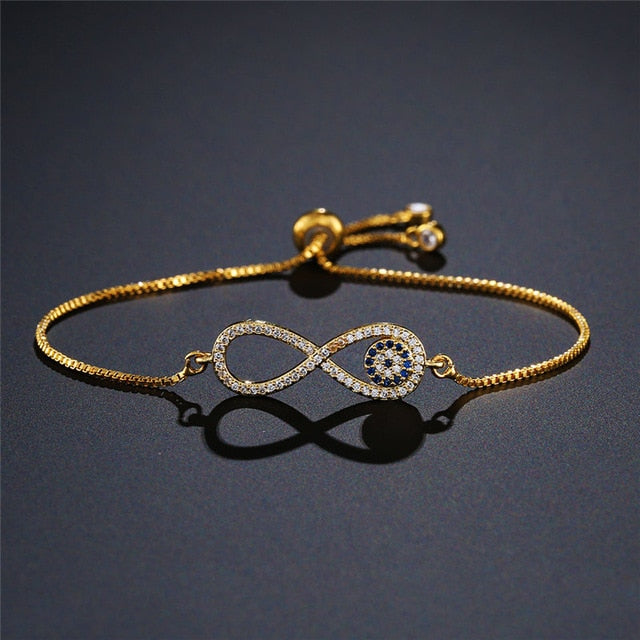 Infinity  Evil Eye Charm Bracelet