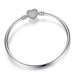 Crystal Heart Shaped Bangle