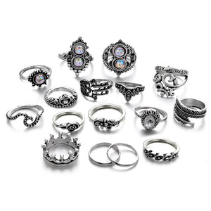 16 Pcs/set Bohemian Vintage Rings