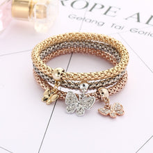 Load image into Gallery viewer, 3Pcs/Set Fashion  Key Lock Elastic Charm Bracelets