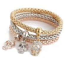 Load image into Gallery viewer, 3Pcs/Set Fashion  Key Lock Elastic Charm Bracelets