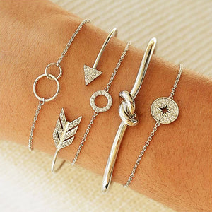 5 Pcs  Bohemian Multilayer Bracelet Set