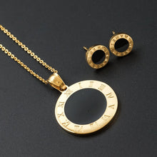 Load image into Gallery viewer, Roman Number Earrings &amp; Necklace Set
